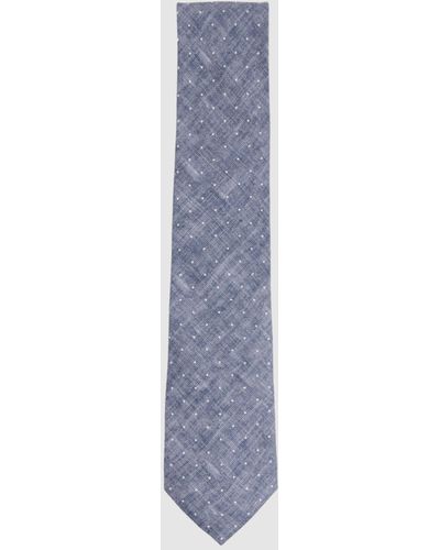 Reiss Lateran Polka Dot Silk Tie - Blue