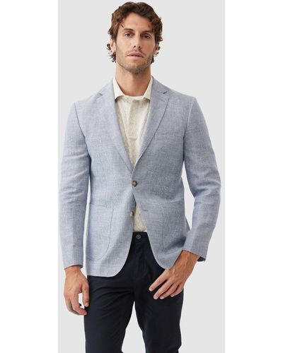 Rodd & Gunn Cascades Slim Fit Wool & Linen Blend Blazer - Grey
