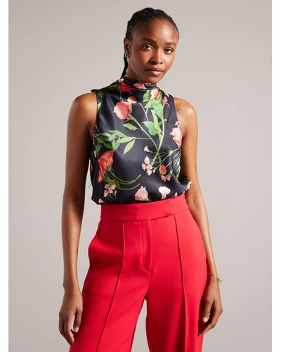 Ted Baker Raeven Floral Print Sleeveless Top - Red