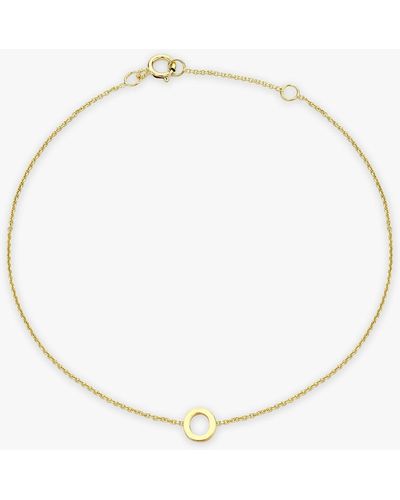 Ib&b 9ct Yellow Gold Initial Bracelet - Metallic