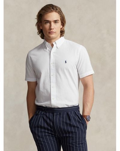 Ralph Lauren Custom Fit Seersucker Shirt - White