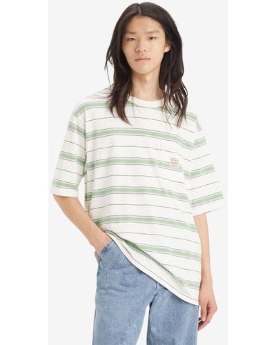 Levi's Short Sleeve Stripe Workwear T-shirt - White