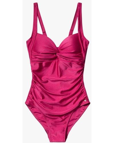 Panos Emporio Verona Ruched Shaping Twist Front Swimsuit - Pink