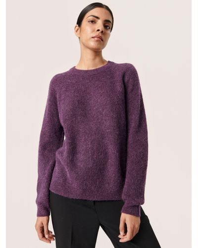 Soaked In Luxury Tuesday Crew Neck Jumper - Purple