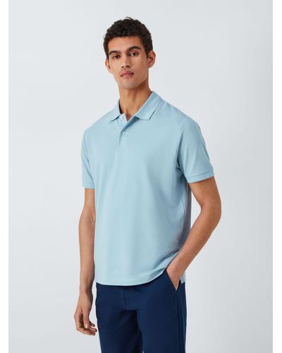 John Lewis Supima Cotton Jersey Polo Shirt - Blue