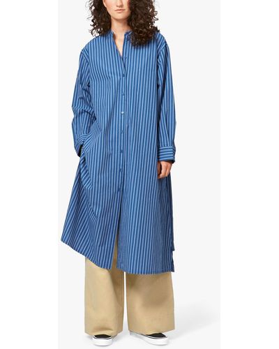 Nué Notes Claude Long Sleeve Shirt Dress - Blue