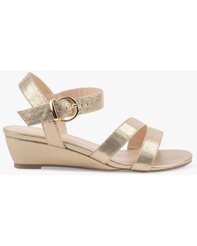 Paradox London Janet Wide Fit Wedge Sandals - Natural