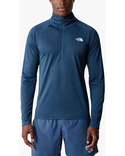 The North Face Flex Ii 1/4 Zip Long Sleeve T-shirt - Blue