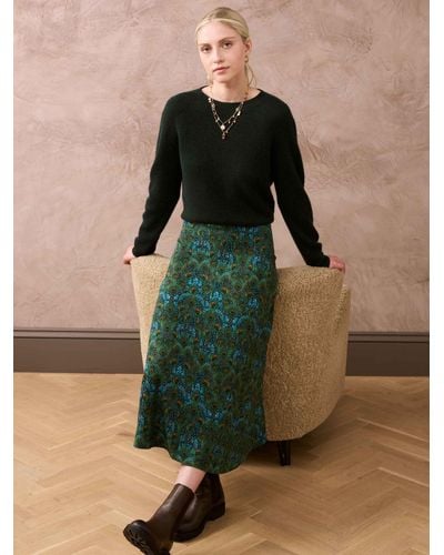Brora Liberty Print Jersey Skirt - Green