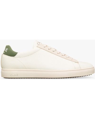 CLAE Bradley Leather Lace Up Trainers - Natural