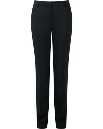 Pure Collection Cotton Stretch Trousers, Navy at John Lewis & Partners