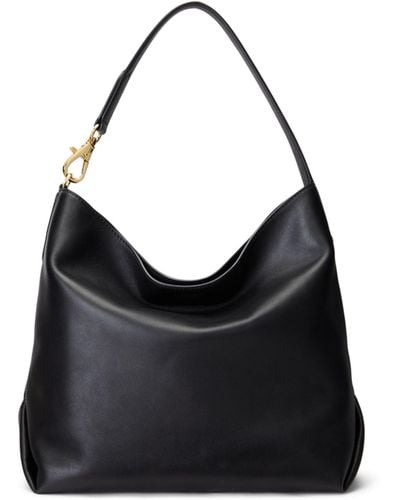 Ralph Lauren Lauren Kassie Large Leather Shoulder Bag - Black