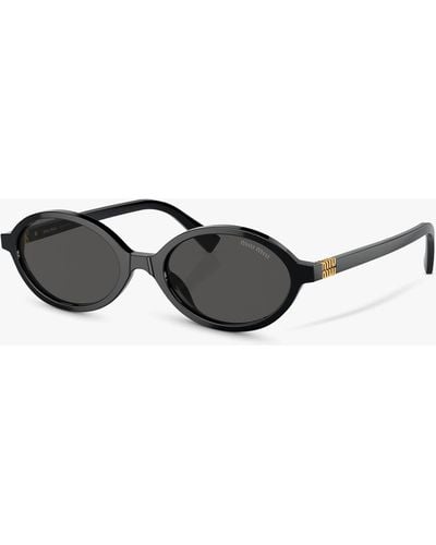 Miu Miu Mu 04zs Oval Sunglasses - Black