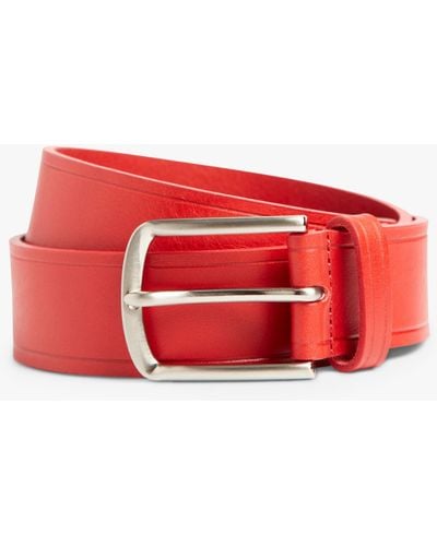 Simon Carter Leather Jeans Belt - Red