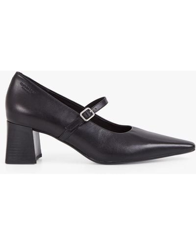 Vagabond Shoemakers Altea Leather Pointed Toe Heeled Mary Jane Shoes - Black