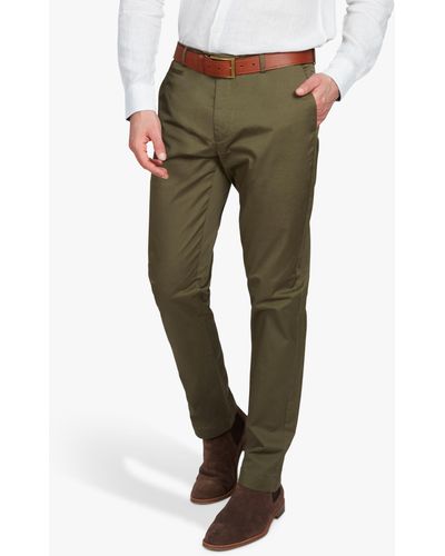 Simon Carter Cotton Blend Chinos - Green