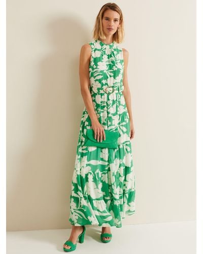 Phase Eight Kara Maxi Tiered Floral Dress - Green