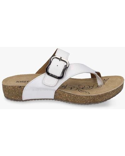 Josef Seibel Tonga 77 Leather Sandals - White