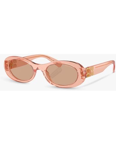 Miu Miu Mu 06zs Oval Sunglasses - Pink