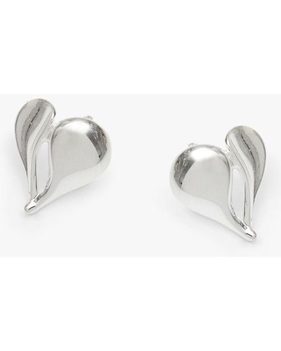 Simply Silver Sterling Silver Polished Heart Stud Earrings - Natural