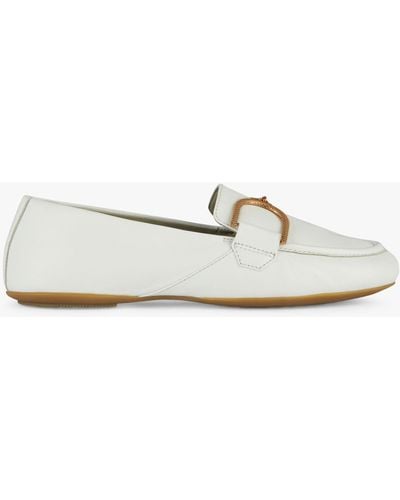 Geox Palmaria Leather City Loafers - White