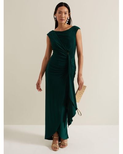 Phase Eight Donna Ruched Maxi Dress - Green