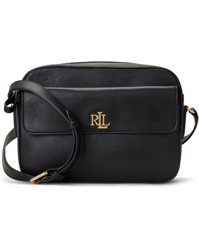 Ralph Lauren Lauren Marcy Leather Camera Bag - Black