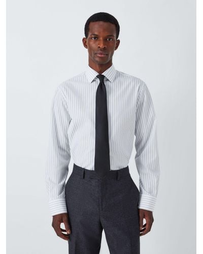 John Lewis Tailored Fit Multi Stripe Cotton Shirt - White