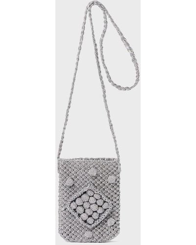 Gerard Darel Rosie Textured Fabric Crossbody Bag - White