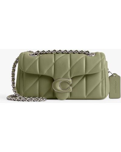 COACH Tabby 20 Quilted Leather Chain Strap Cross Body Bag - Green