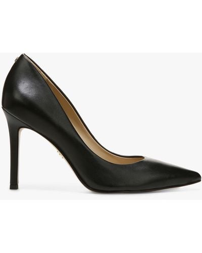 Sam Edelman Hazel Leather Pointed Toe Heeled Court Shoes - Black