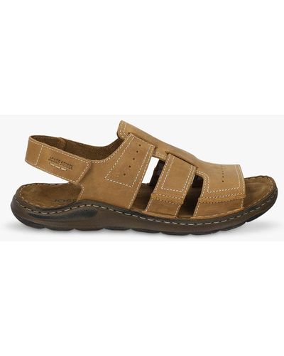 Josef Seibel Maverick Castagne Leather Sandals - Brown
