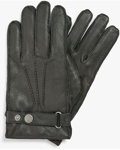 John Lewis Premium Leather Gloves - Grey