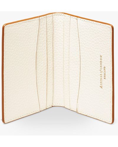 Aspinal of London Double Fold Pebble Leather Credit Card Case - Natural