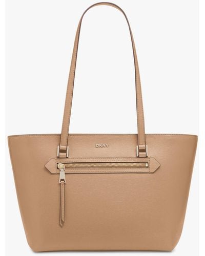 DKNY Bryant Leather Tote Bag - Natural