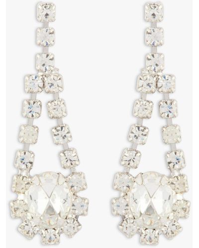 Susan Caplan Vintage Rediscovered Collection Swarovski Crystal Drop Earrings - White
