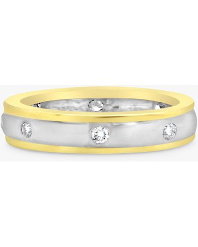 Milton & Humble Jewellery Second Hand 9ct White And Yellow Gold Diamond Band Ring - Metallic
