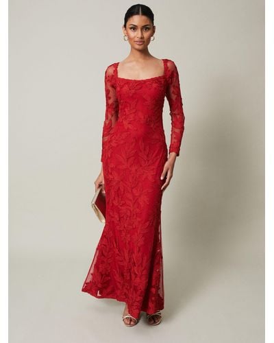 Phase Eight Alicia Tapework Lace Dress - Red