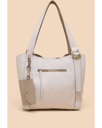 White Stuff Hannah Leather Tote Bag - Natural