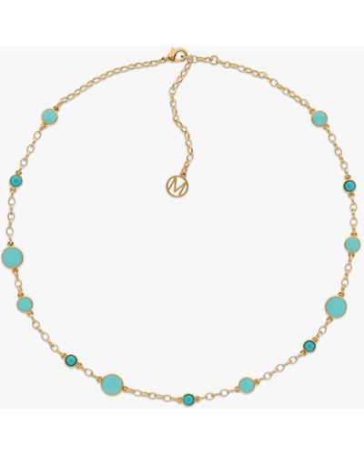 Melissa Odabash Turquoise Bead And Enamel Collar Necklace - White