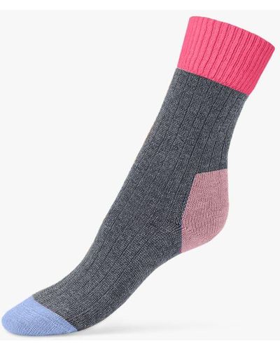 Dear Denier Esther Recycled Wool Cashmere Rib Knit Socks - Multicolour