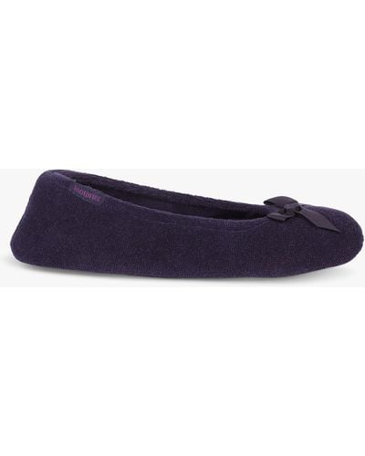 Totes Terry Ballerina Slippers - Blue