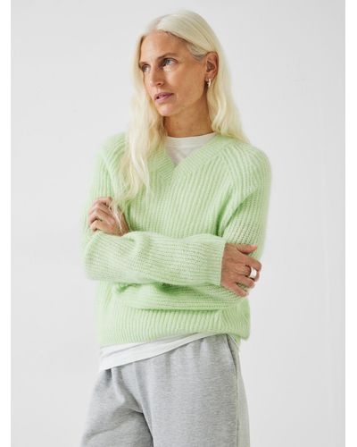 Hush Blayney Fluffy Wool Blend Knitted Jumper - Green