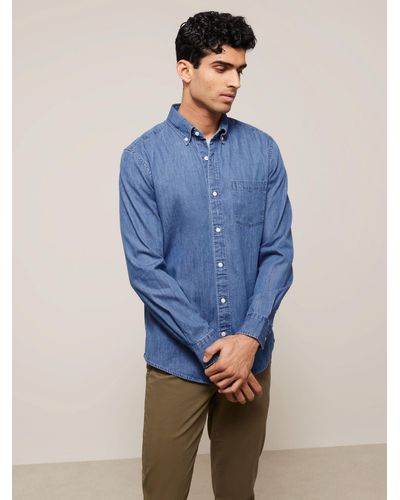 John Lewis Regular Fit Denim Shirt - Blue
