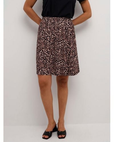 Kaffe Charlotte Animal Print Jersey Skirt - Multicolour