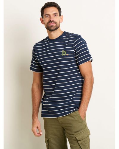 Brakeburn Stripe Pocket T-shirt - Blue