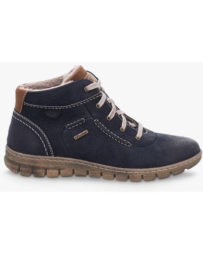 Josef Seibel Steffi 53 Leather Waterproof Ankle Boots - Blue