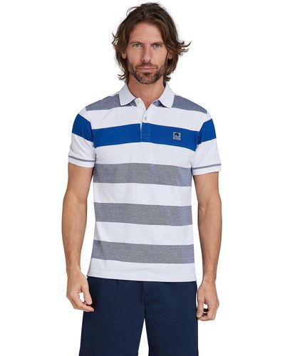 Raging Bull Birdseye Stripe Polo Shirt - Blue