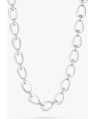 Jon Richard Recycled Sterling Silver Plated Open Link Necklace - White