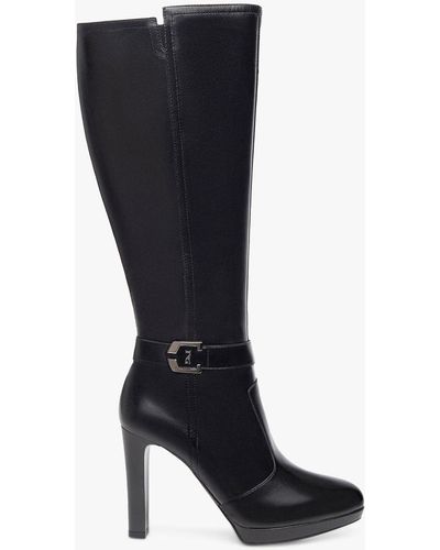 Nero Giardini High Dress Leather Knee High Boots - Black
